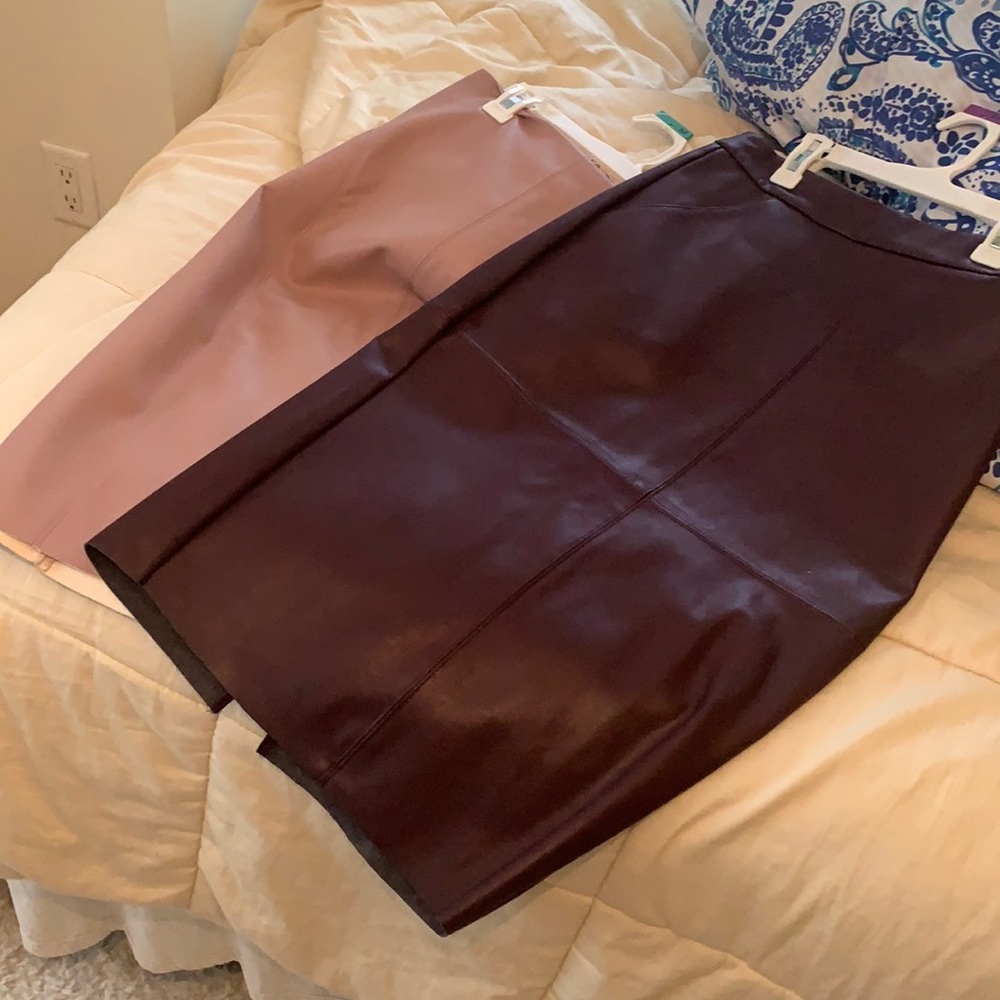 Leather long skirts from express
